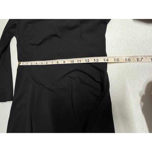Wednesday Addams Dress by Aphratti Sz M Black Long Sleeve Mini Fit And Flare - Picture 6 of 9